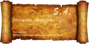 Strauss Absolon névjegykártya